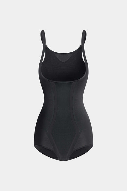 Faux Leather Bustier Slip Shapewear