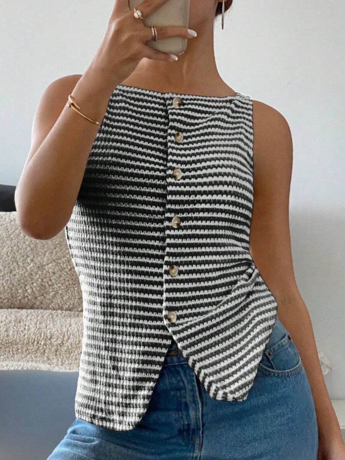 Cecily Button Down Tank