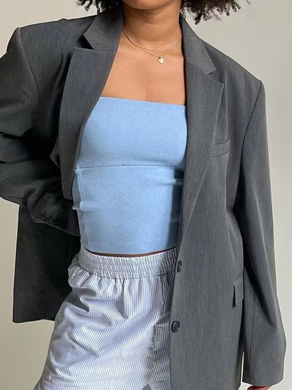 Solid Color Slim Bandeau Top