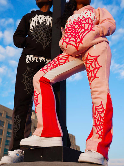 Spider Web Lettering Foam Print Sweatpants