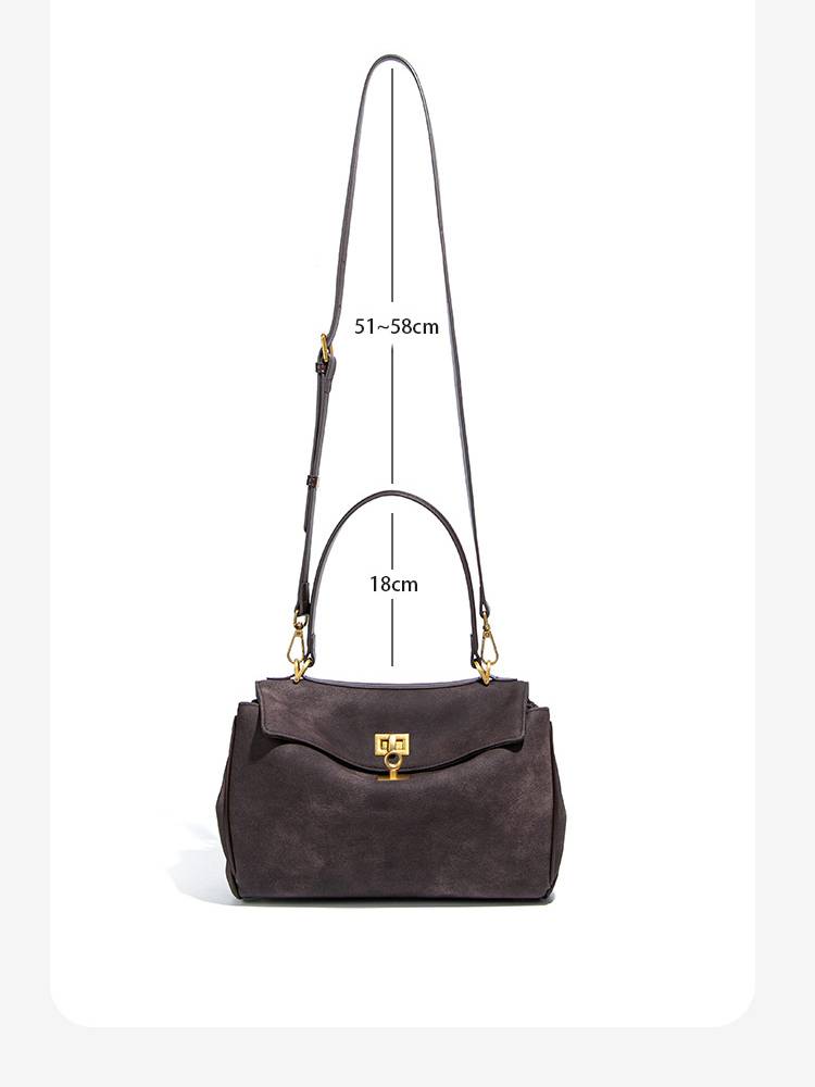 Minimalist suede tote shoulder bag