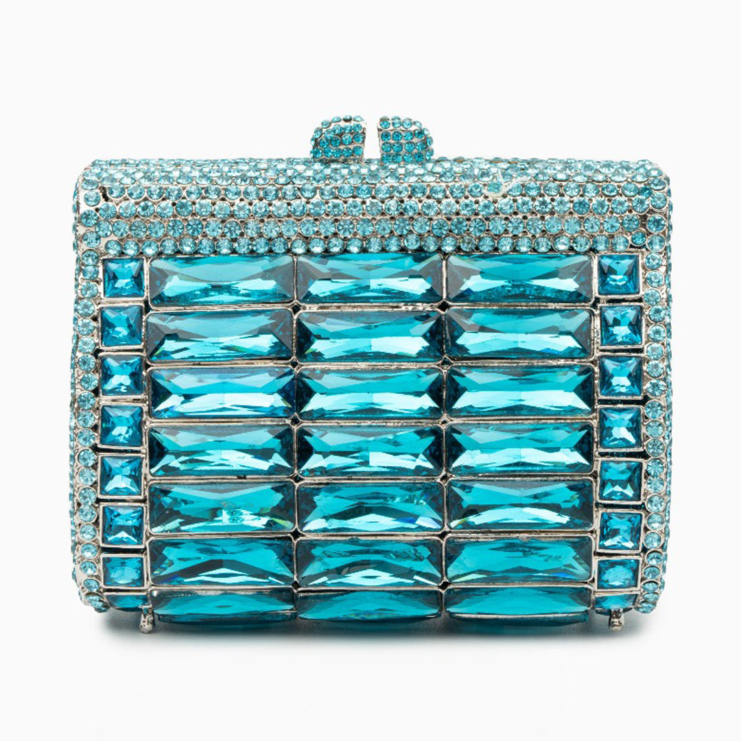 Sky Blue Victoria Crystals Clutch
