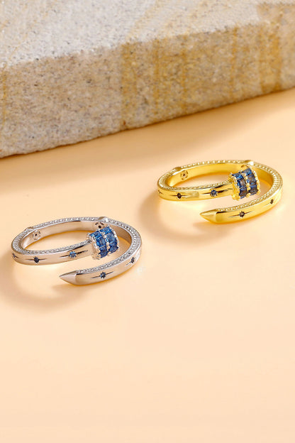 Exquisite Zircon Unique Shape Open Ring