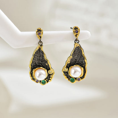 Eclipse Pearl Drop Earrings