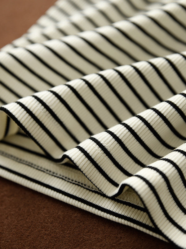 Striped Print U Neck Tank Top