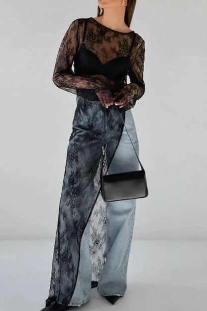 Santi Lace Sheer Top