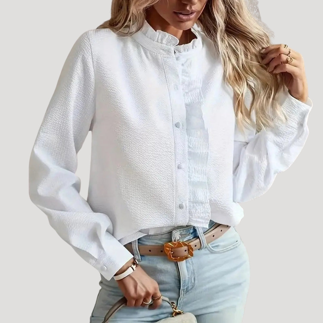 | Long Sleeve Button Front Blouse