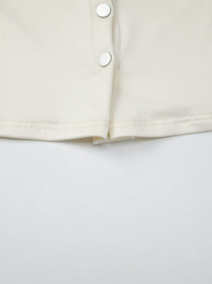Draped Collar Buttons Slim-fit Jacket T-shirts