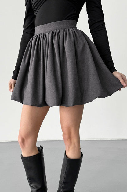 High Waist Versatile Bouffant Mini Skirt