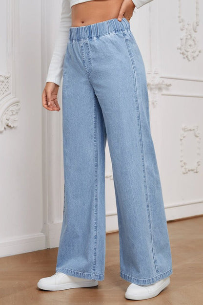Vintage Elastic High Waist Relaxed Jeans