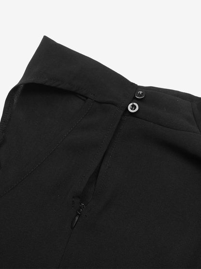 Mini Dresses Black Sleeveless Polyester Short Dress For Women Mini Dresses