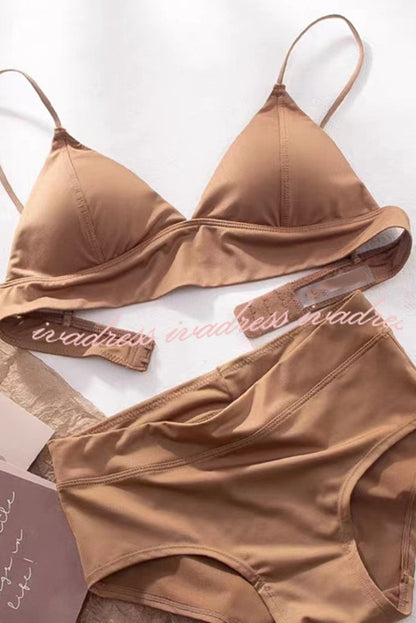 Solid Color Suspender Stretch Two Piece Bikini Swimsuit