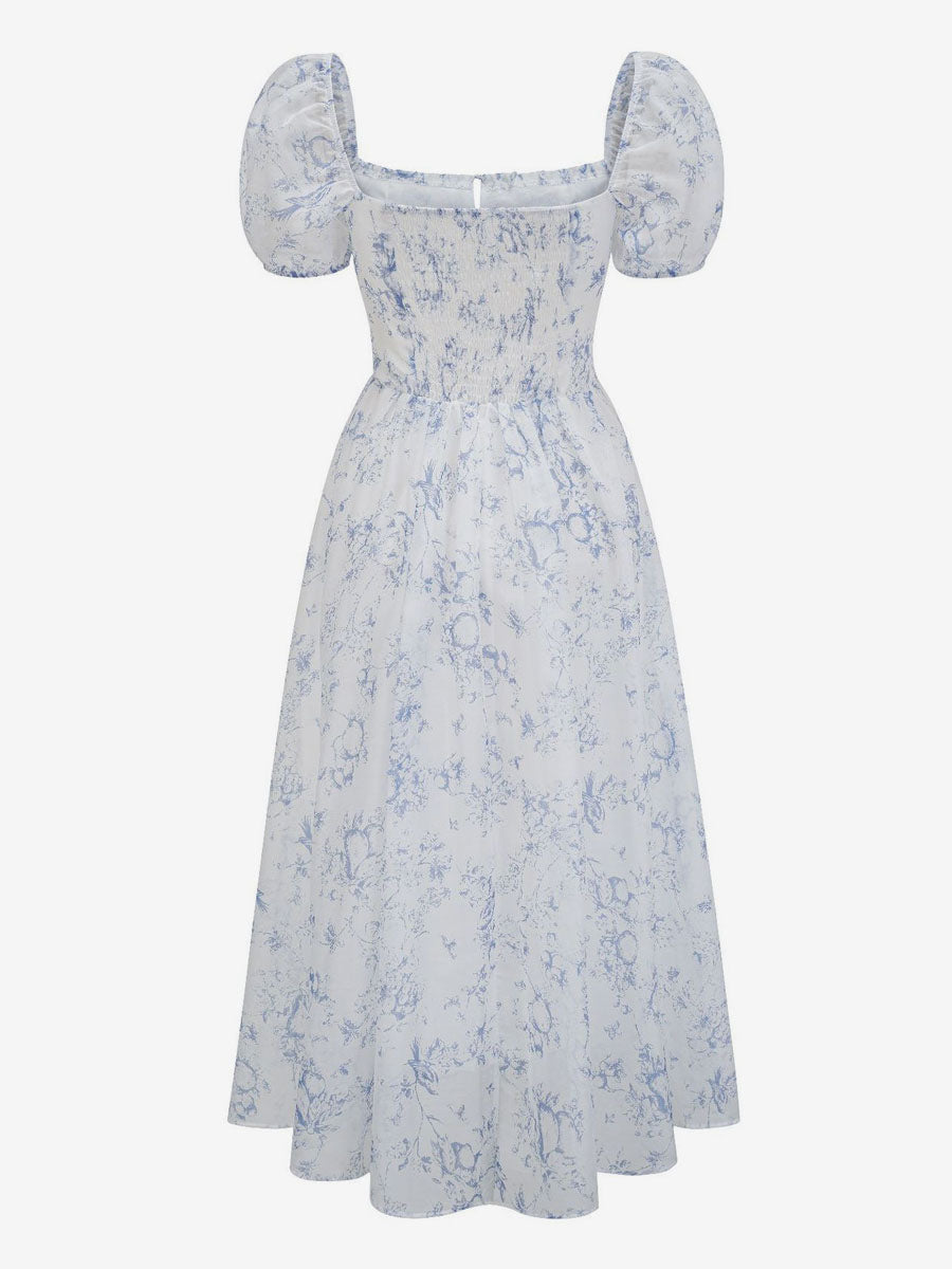 Convertible Dress Floral Lace Up Backless Summer Casual Midi Dresses