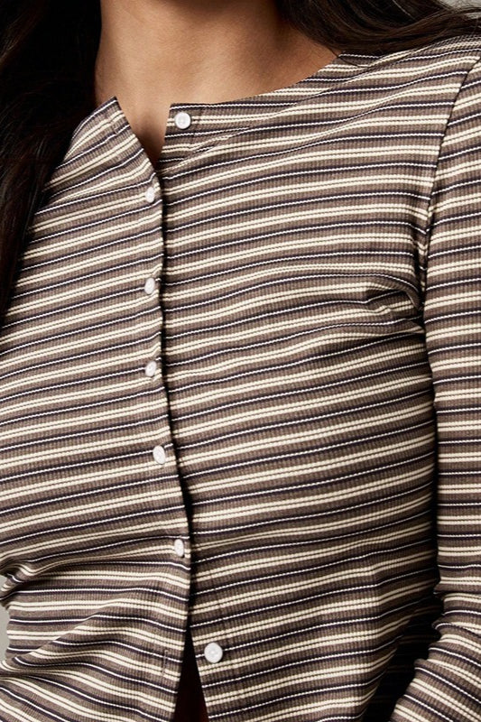 | Stripe Button Cord Two Piece Set