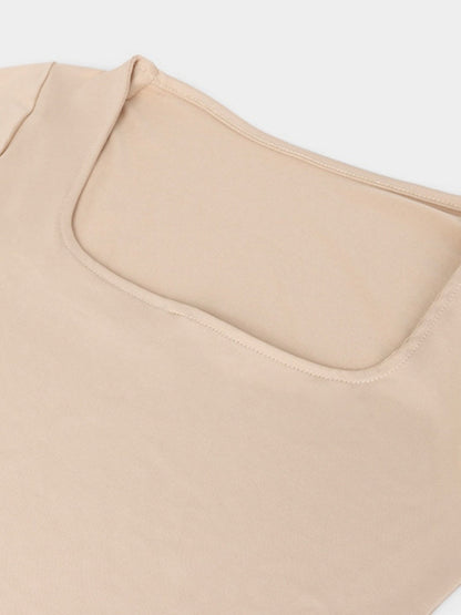 Slim Fit U-neck Long Sleeve Slimming Bodysuit