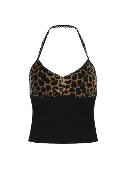 Gia Leopard Halter Bustier Top