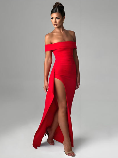 Liber Summer Women's Backless Solid Color Maxi Dresses