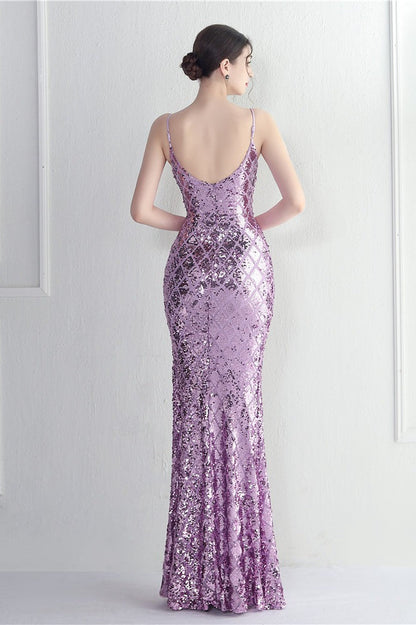 | Iridescent Sequin Bodycon Maxi Dress
