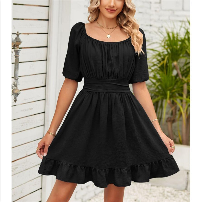 Stylish Square Neck Open Back Mini Dress in Vibrant Colors