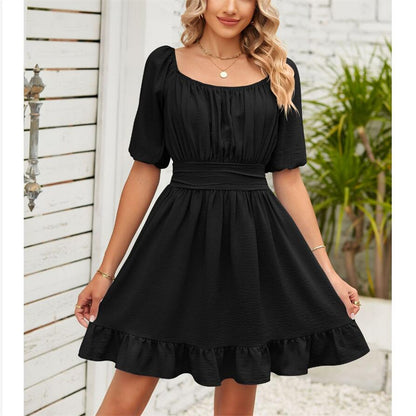 Stylish Square Neck Open Back Mini Dress in Vibrant Colors