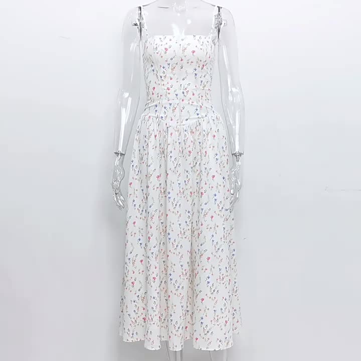Corset Dress Mini Floral Ultra Spaghetti Strap Backless Party Midi Dresses