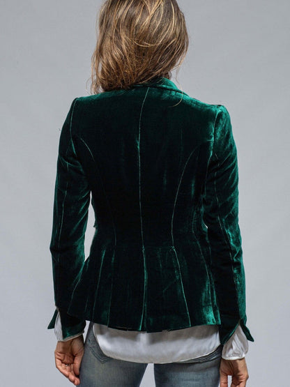 Velvet Blazer-Style Outerwear Top