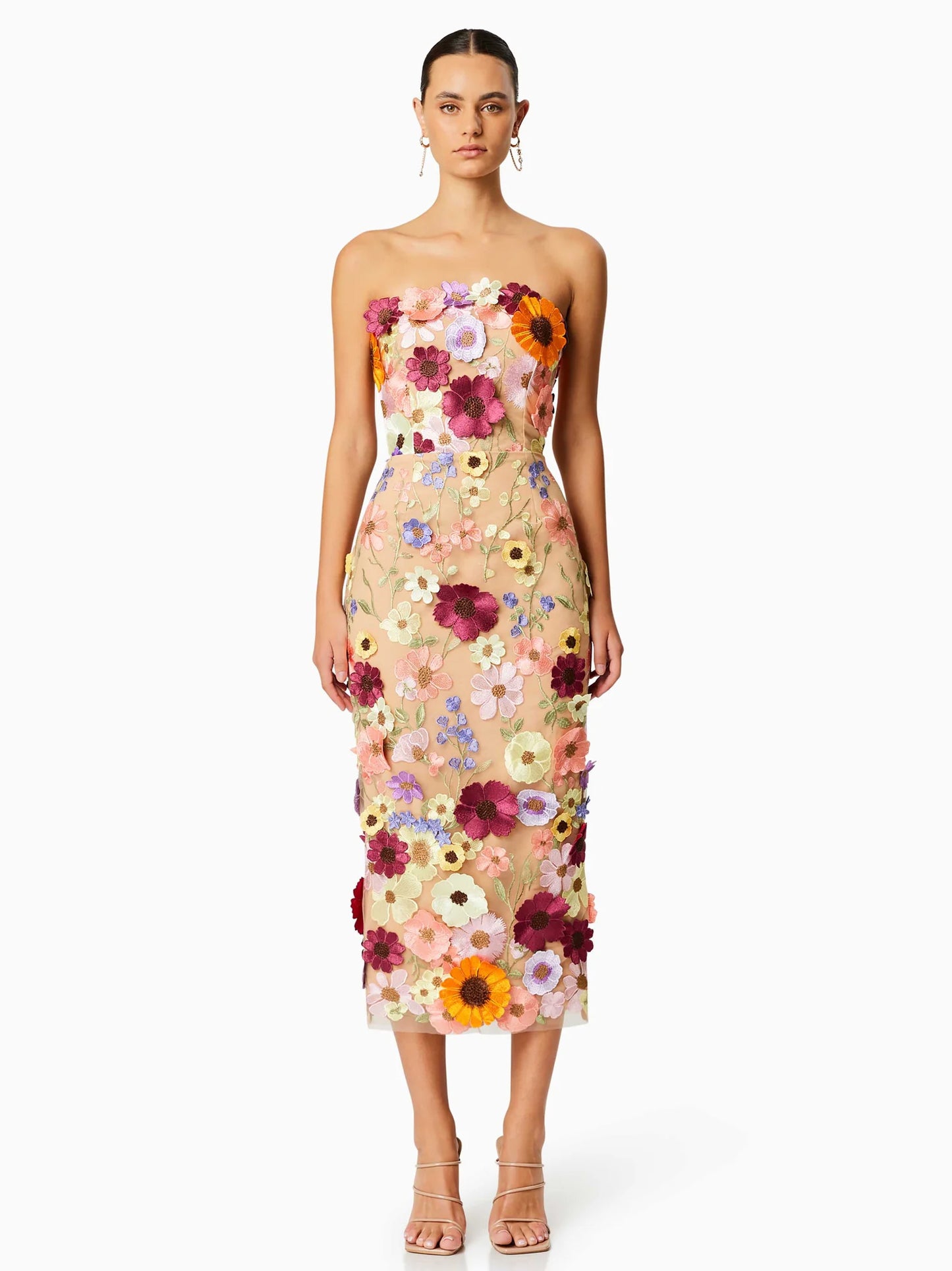 Applique Birthday Party Dress Off The Shoulder Backless Slit Midi Dresses