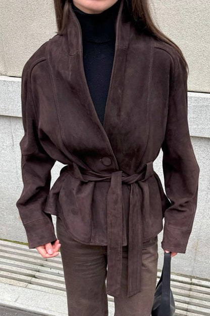 Suede Vintage Long Sleeve Jacket