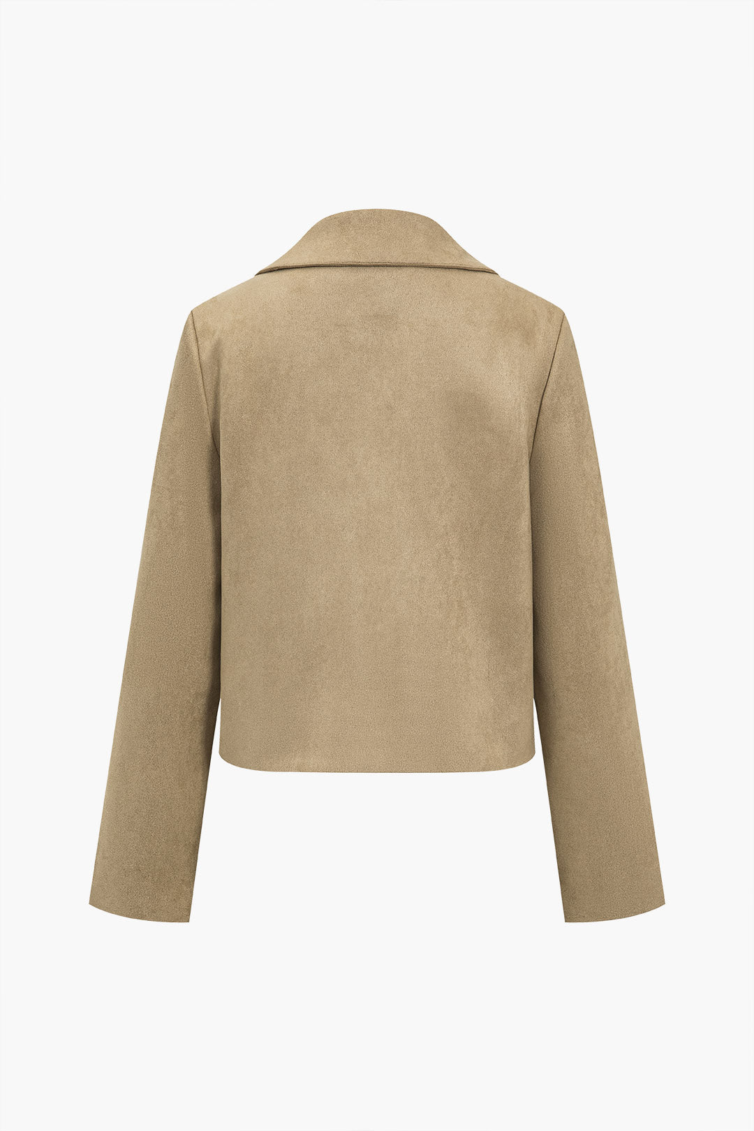 Suede Lapel Leather Long Sleeve Jacket