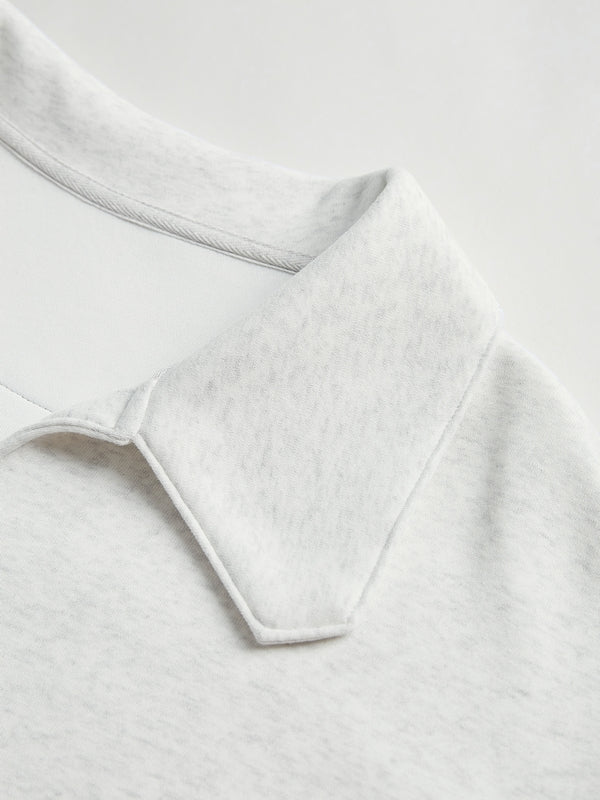 Letter Label Embellished V Neck Oversized Hoodie