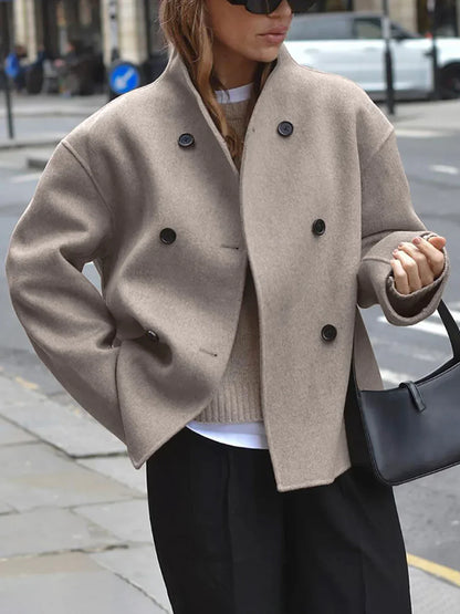Casual Style Oversized Button-Down Jacket