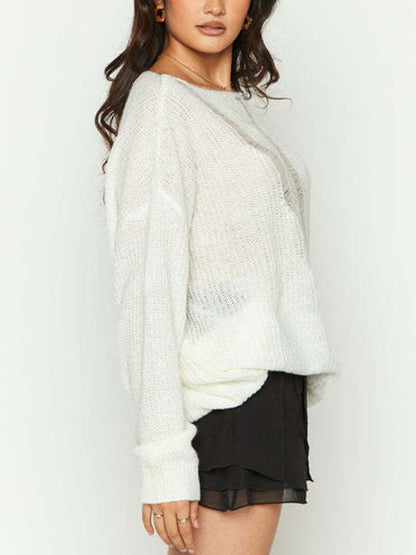 Cutout Baggy Knit Sweater