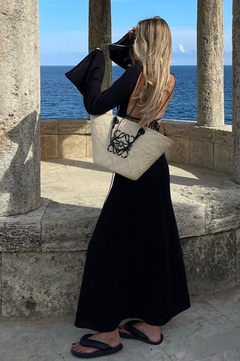 | Backless Knit Maxi Dress