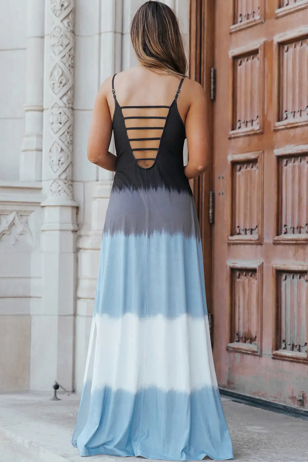 tie dye maxi dress sky blue