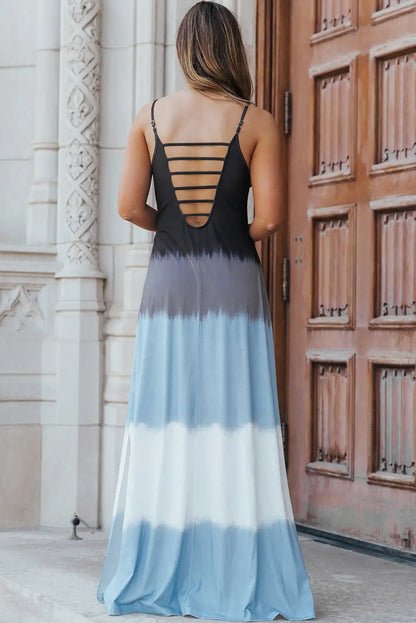 tie dye maxi dress sky blue