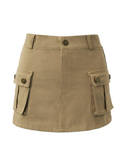 Street Khaki Cargo Skirt