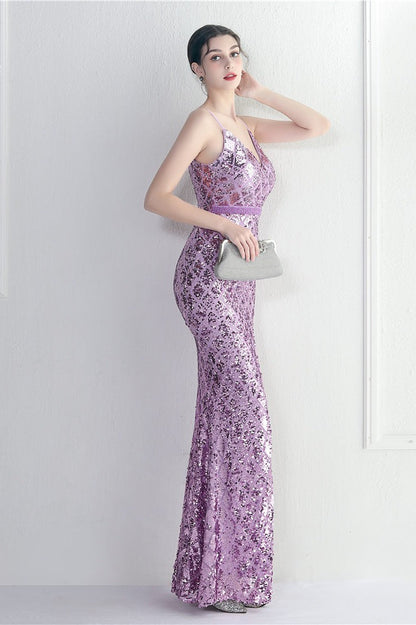 | Iridescent Sequin Bodycon Maxi Dress