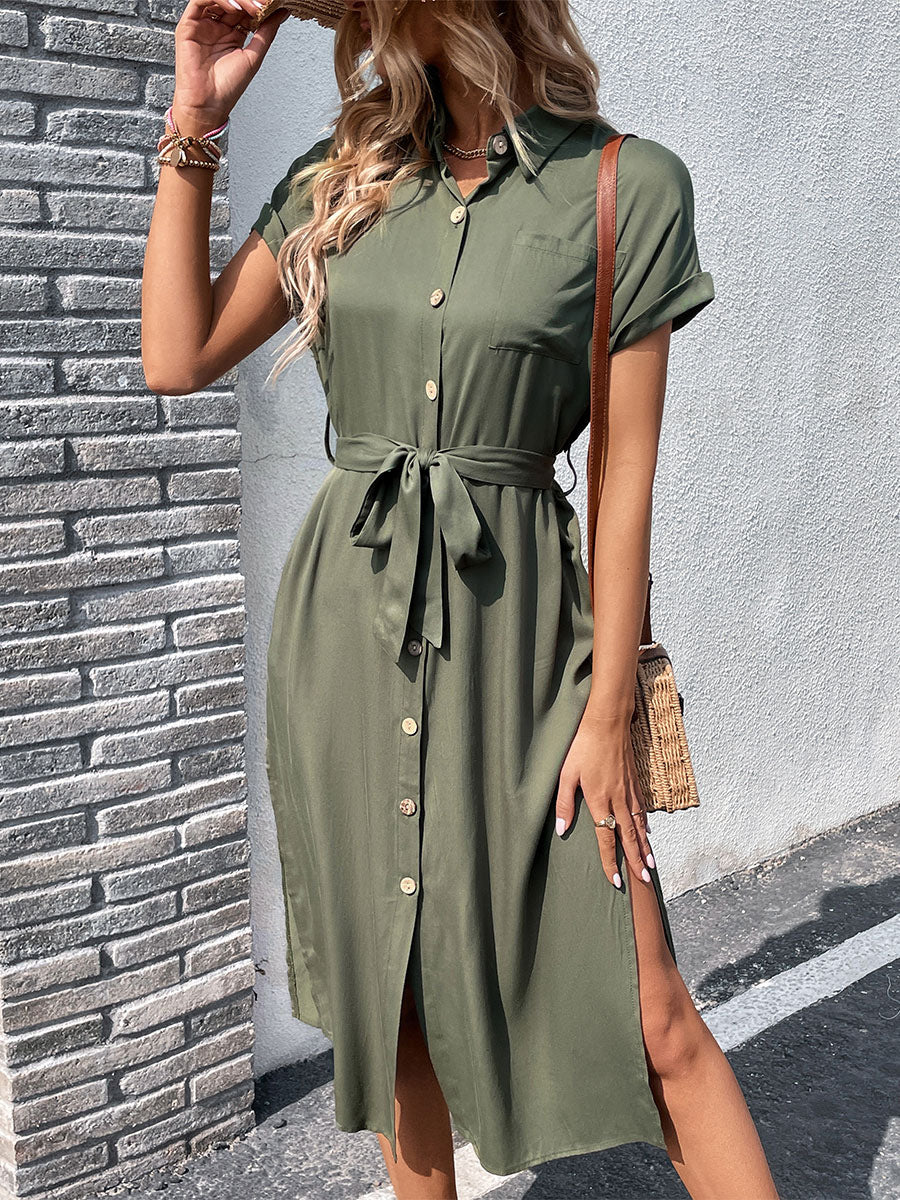 Shirt Hunter Short Sleeves Midi Dress