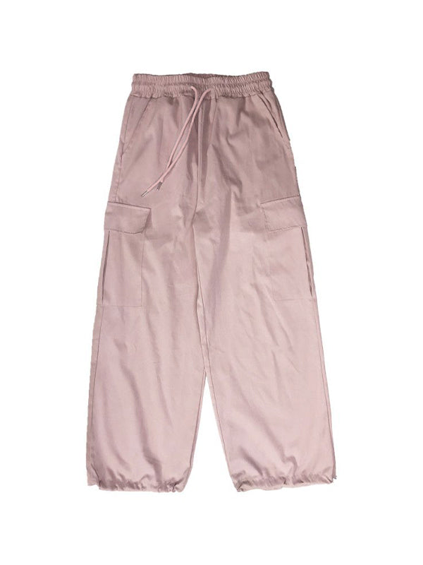 Street Pockets Drawstring Cargo Pants