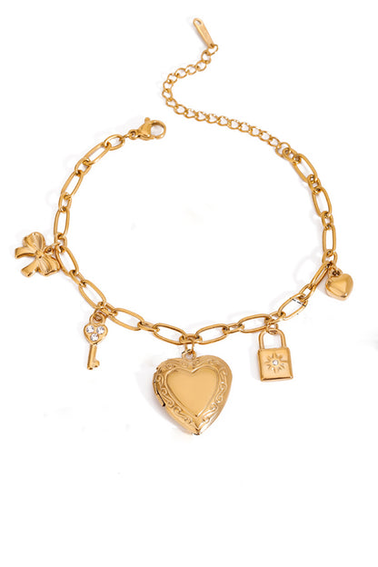 Fashionable Heart Shaped Embellished Bracelet