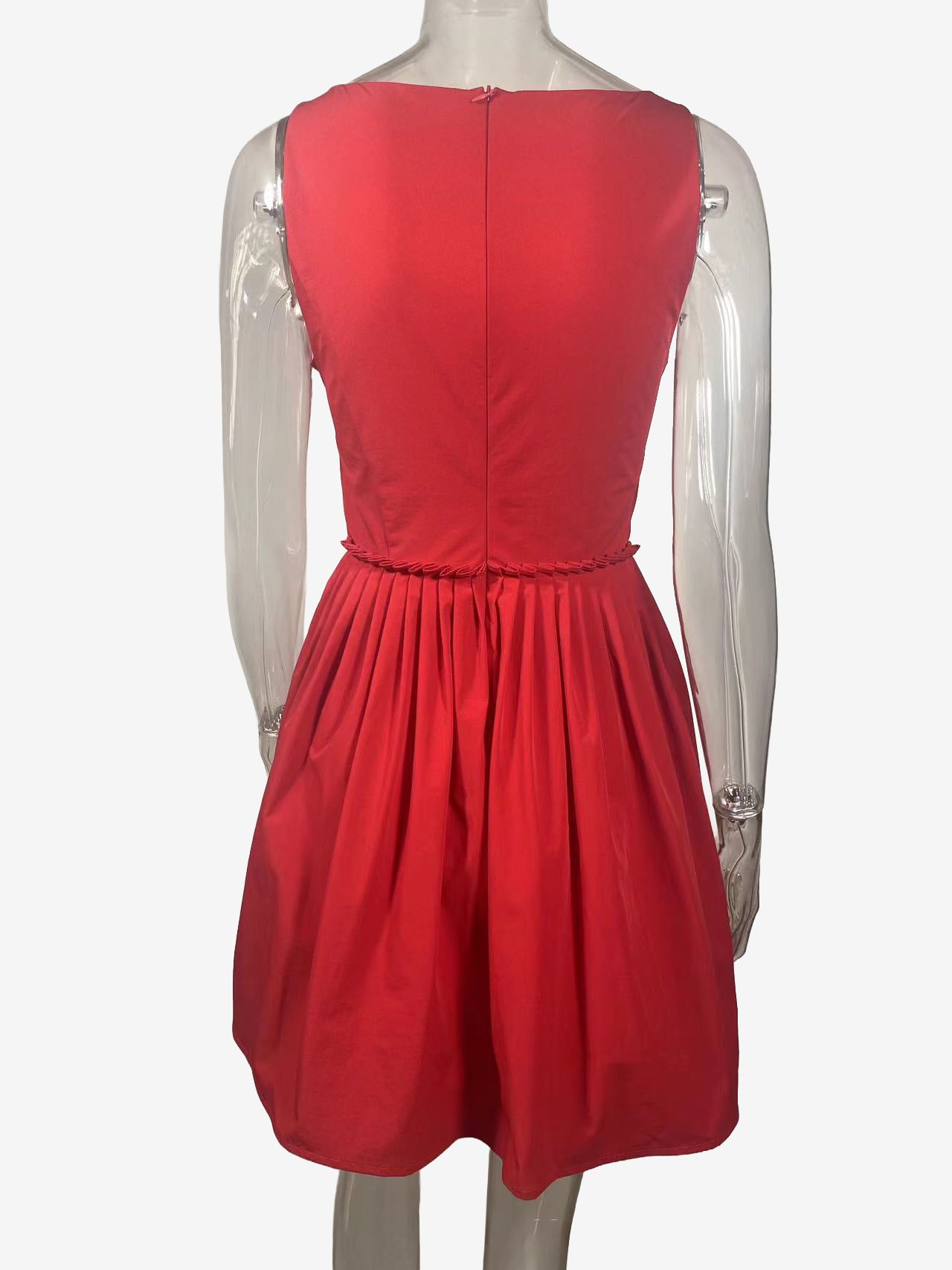 Square Neck Corset Waist V Shape Ruched Pleated Mini Dress For Women 2026