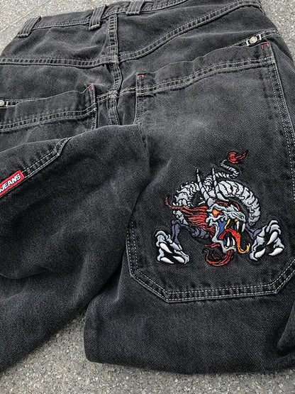 Hip Hop Trendy Brand Print Boyfriend Jeans