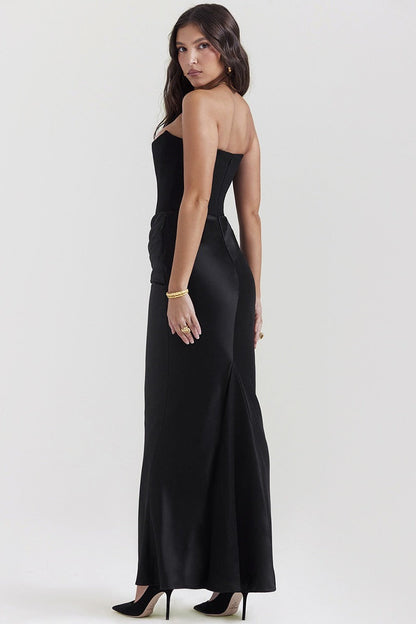 | Strapless Boned Corset Maxi Dress