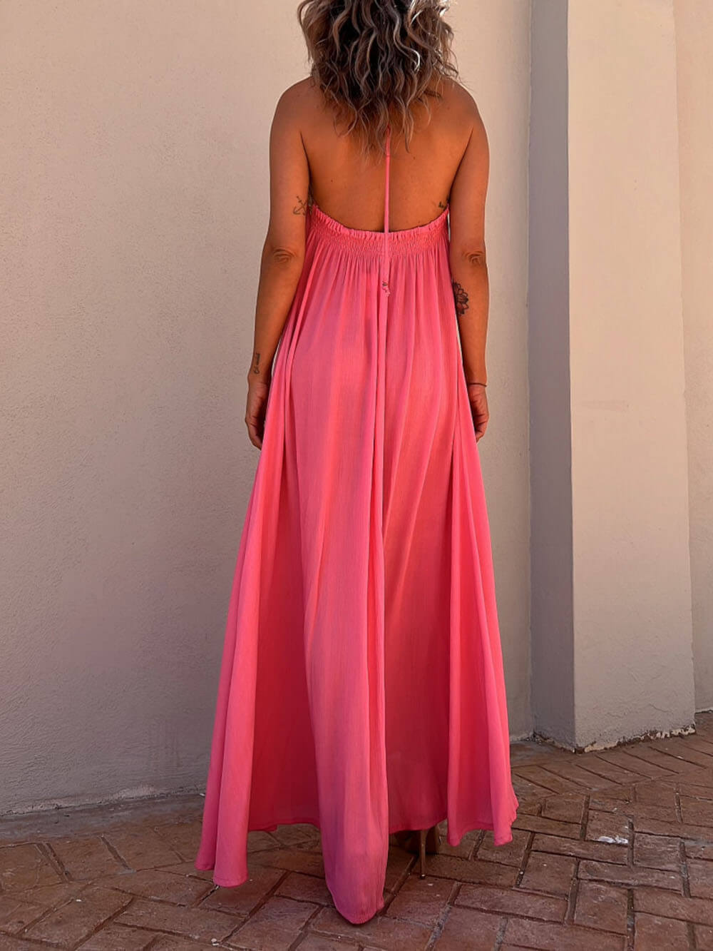Isla - Turquoise Halter Maxi Dress