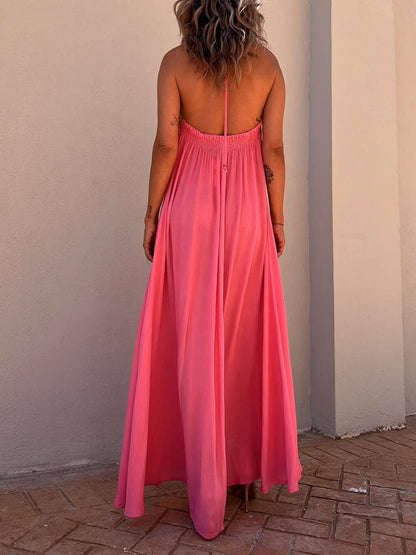 Isla - Turquoise Halter Maxi Dress