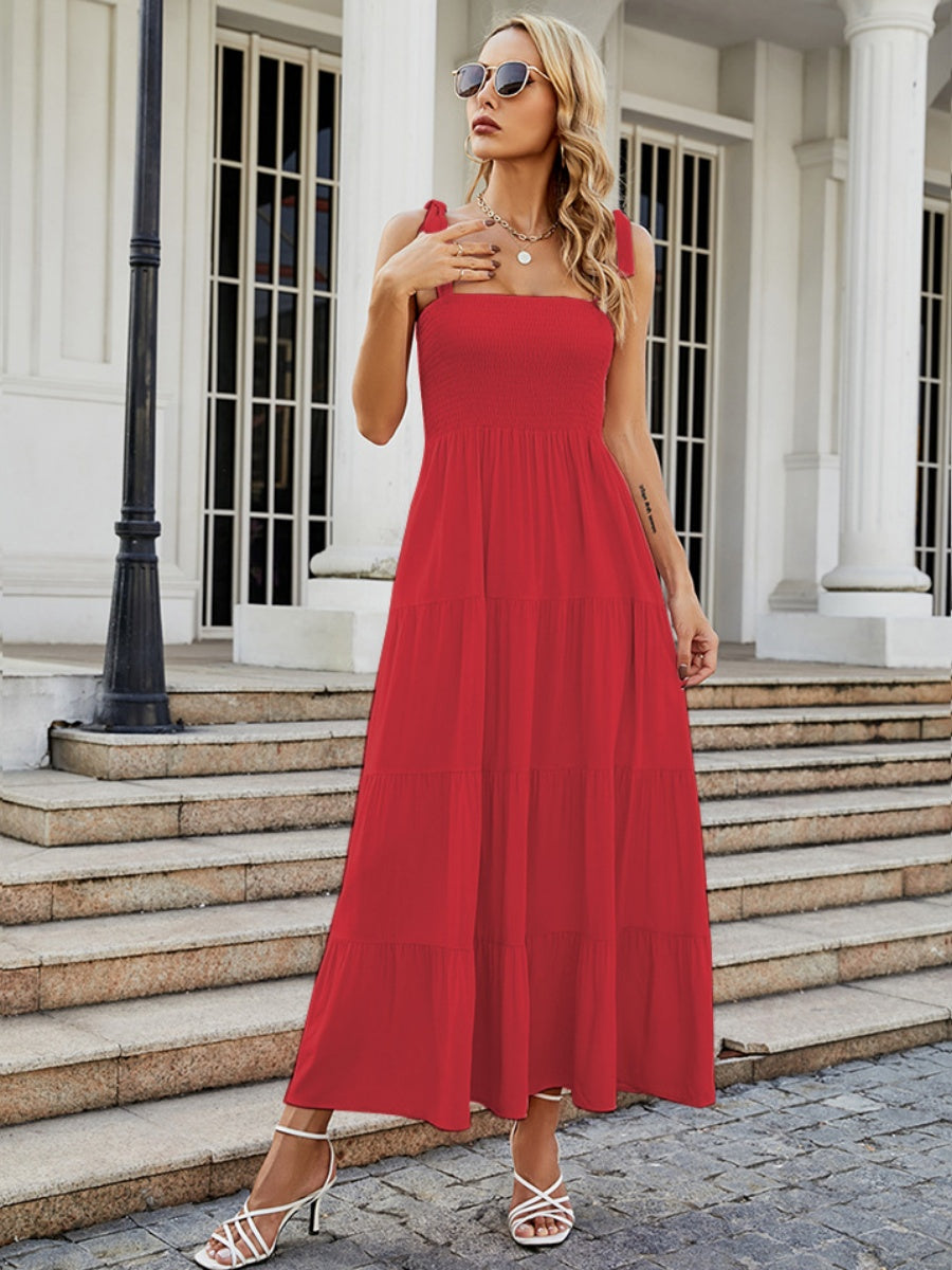 Sleeveless Flowers Printed Long Dress