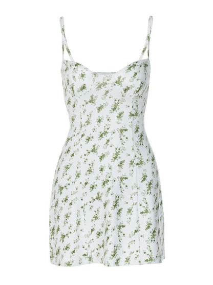 Floral Print Mini Dress With Spaghetti Straps