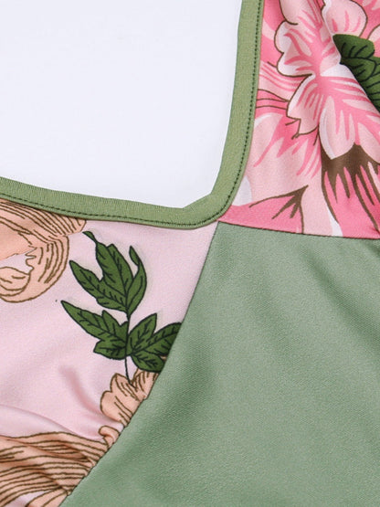 V-neck Camisoles Printed Sexy Backless Maxi Dresses