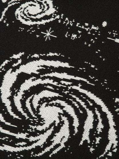 Swirl Print Ripped Design Sweater
