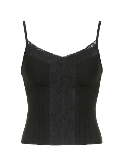 Lace stitching V Neck Cami Top
